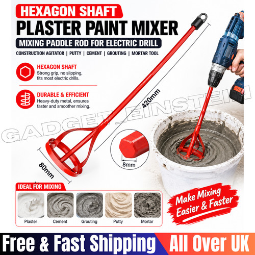 Red drill paint pot - red, plaster